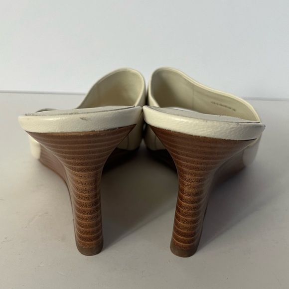 Vince Womens Pia Tan Leather Slide Slip On Wedge Sandals Shoes Size 8.5 - Picture 5 of 8